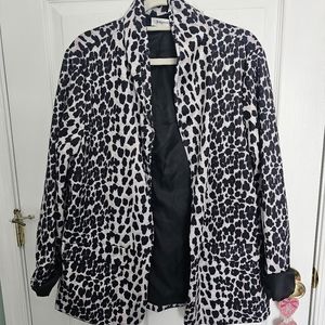 Womens cheetah print blazer like new